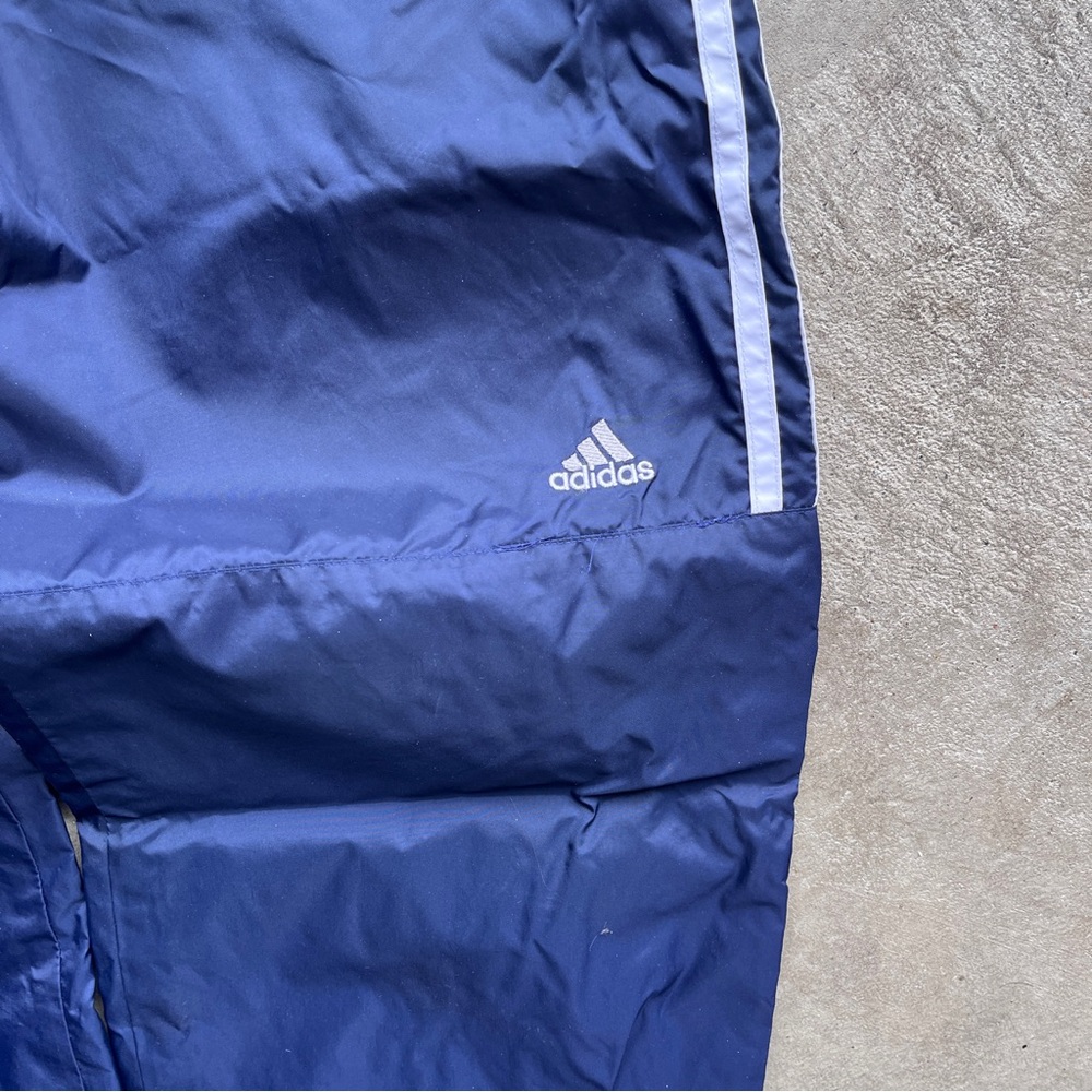 Vintage 90’s Adidas Baggy Navy White Striped Track Pants - Picture 3 of 5